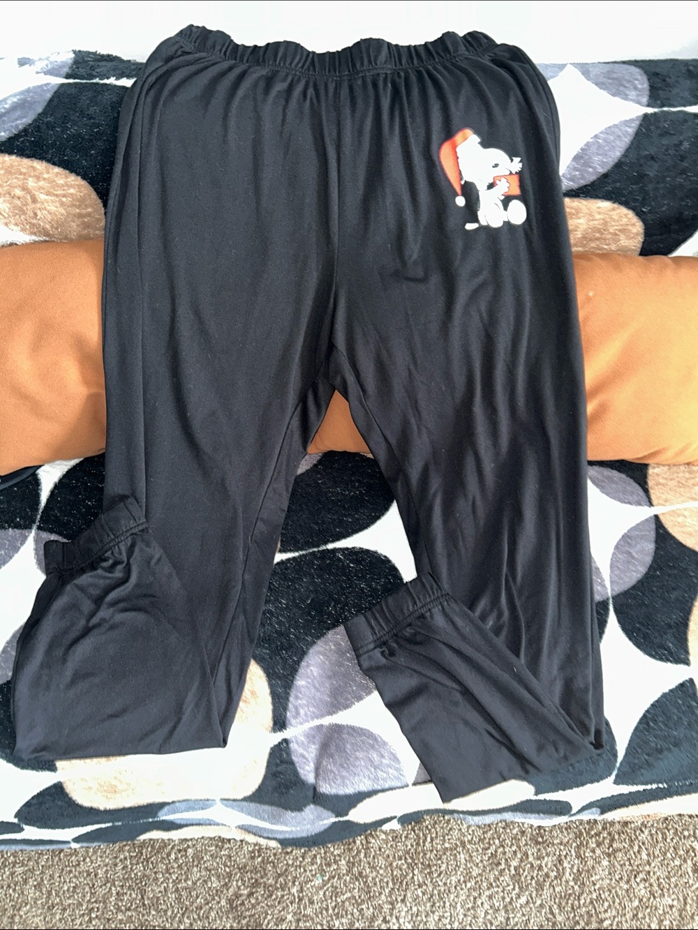 Black Soft Jogger Pants with Snoopy